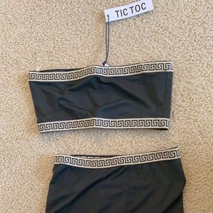 Tube top and biker short bottom set